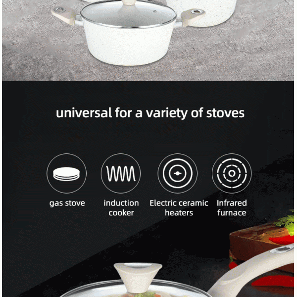 New Design 11 Pieces White Aluminum Pans And Pots Induction Non Stick Cookware Set With Bakelite Handle