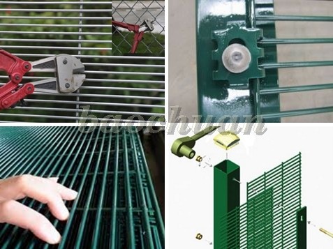 358 Safety Welded Mesh Fence , Welded Metal Fence Panels Powder Coated