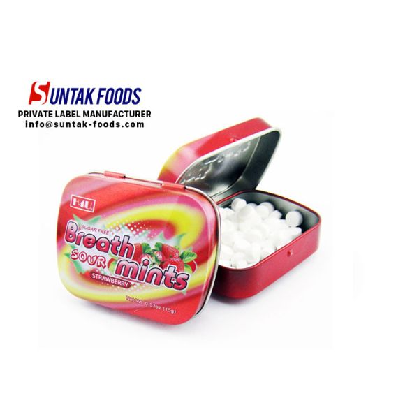 After Dinner Round Mint Candy / Sour Strawberry Candy For Chain Store