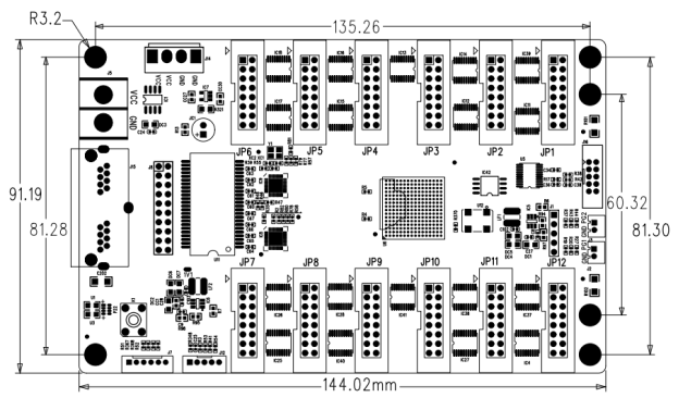 Sysolution receiving card D60-12A,12HUB75 ports support P2 P2.5 P3 P5 modules