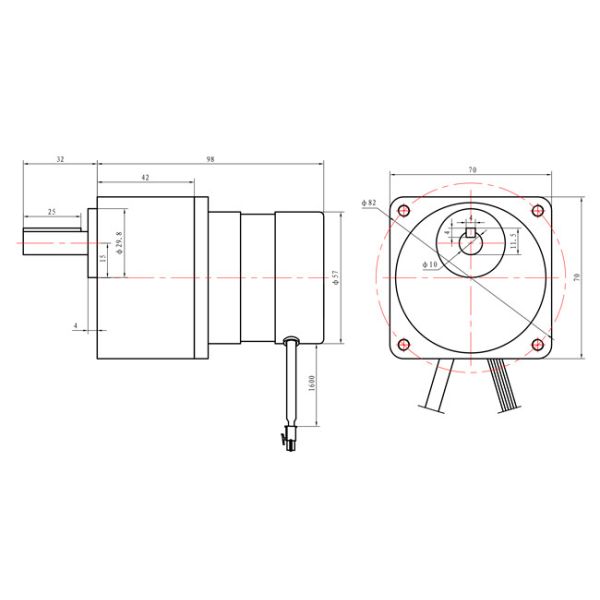 8 Phases DC Brushless Motor NEMA 23 30W Eccentric Deceleration Motor