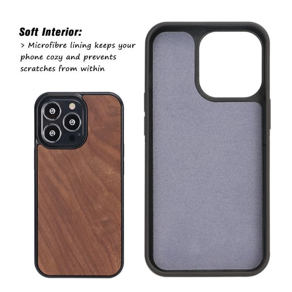Inaly Microfiber Wood Cell Phone Covers Personalised Engraved