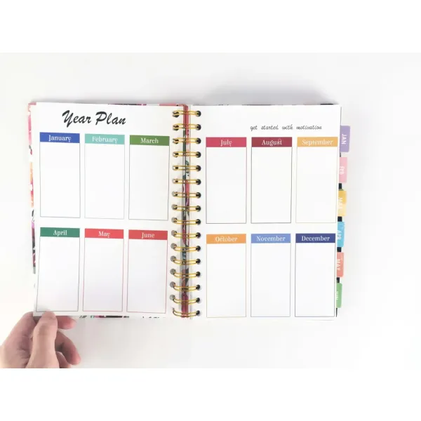 Custom Logo 2021 Diary Notebook 365 Days Agenda Custom Planner in English Spanish and Arabic Language Stock