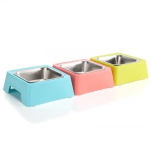 Quality Weight 170 G Stainless Steel Pet Bowls Portable Blue / Green / Pink Color wholesale