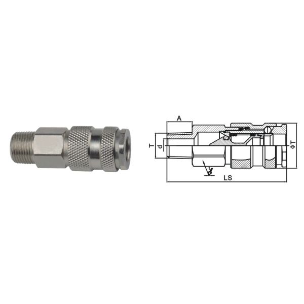 Single Hand Operation Pneumatic Quick Disconnect Steel Valve Locking System