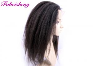 Quality Natural Looking Full Human Hair Lace Wigs , Yaki 100 Percent Human Hair wholesale