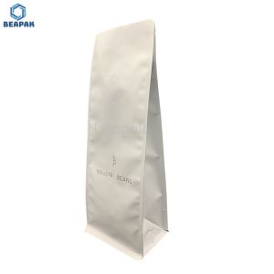 Custom Printed Coffee Plastic Reseal Flat Bottom Pouches