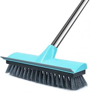 China Stiff Bristle Floor Scrubber Brush With Squeegee Indoor Outdoor on sale