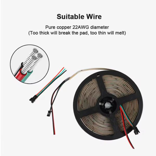 RGB COB LED Light Strip Addressable 12V 720 Light/Meter 2811IC Color Flexible