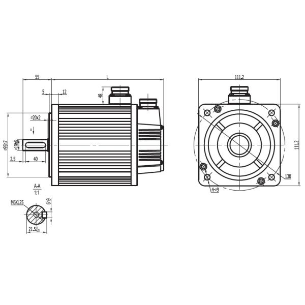 110ST-M06030 AC servo motor 1.8KW 3000RPM 6Nm