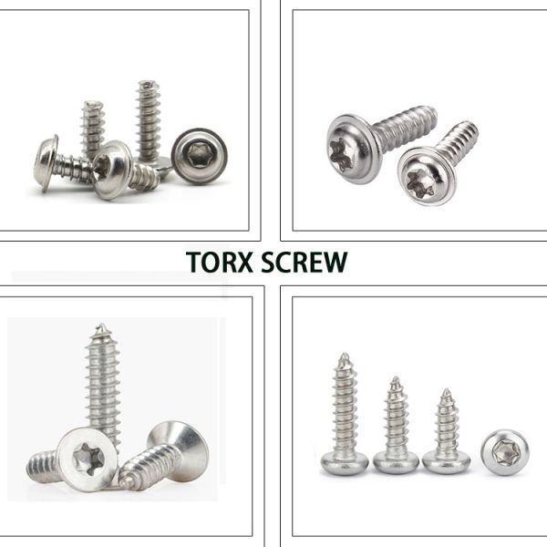 3.5-6.3mm Diameter Torx Flat Head Self Tapping Screws with ISO9001 2015 Certification