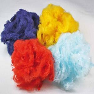 China Blue Yellow Regenerated Polyester Staple Fiber Excellent Mechanical Properties on sale