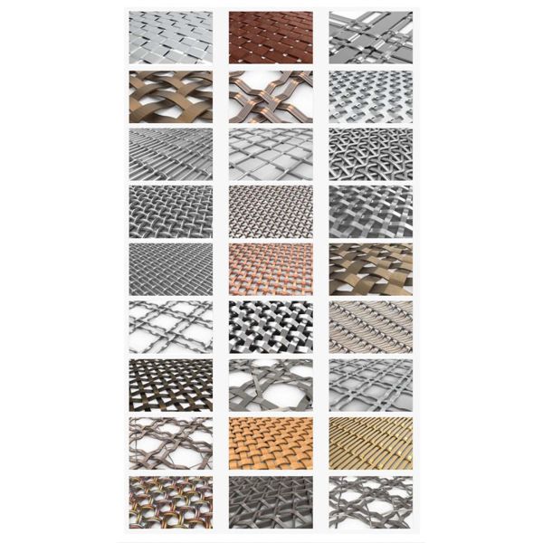 Stainless Steel Brass Metal Decorative Crimped Woven Wire Mesh For Cabinet Doors