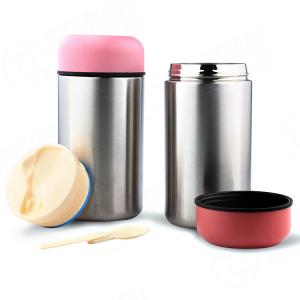 Quality 350ml / 500ml Stainless Steel Insulated Lunch Box Nature Color High Food Safety wholesale