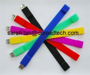 China Customized Silicone Bracelet USB Flash Disks, 100% Original and New Memory Chip on sale