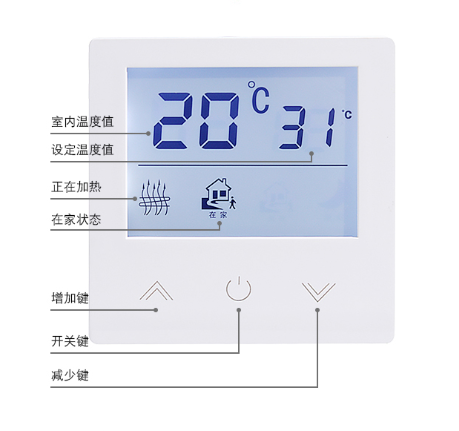 10A Touch Smart Thermostat 500W Electric Underfloor Heating Thermostat