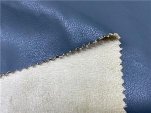 Quality Blue Color Waterborne Pu Faux Leather Fabric DMF Free Coated Pattern 0.75mm Thickness wholesale