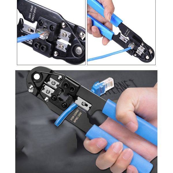 High Carbon Steel RJ11 RJ12 RJ45 Crimping Tool 7.875 Inch
