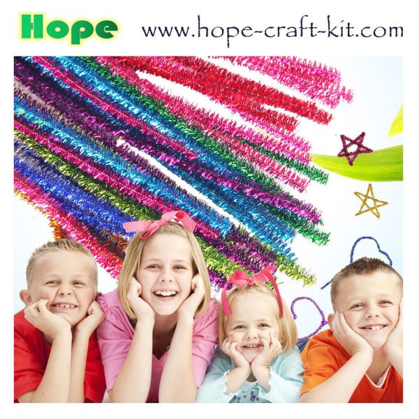 Twisted 2 colours chenille stems pipe cleaners for hobbies & children DIY hand-crafted material