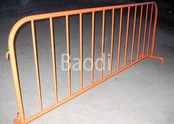 Plastic Coated Crowd Control Barrier For Concert / Temporary Fence , Red Orange White