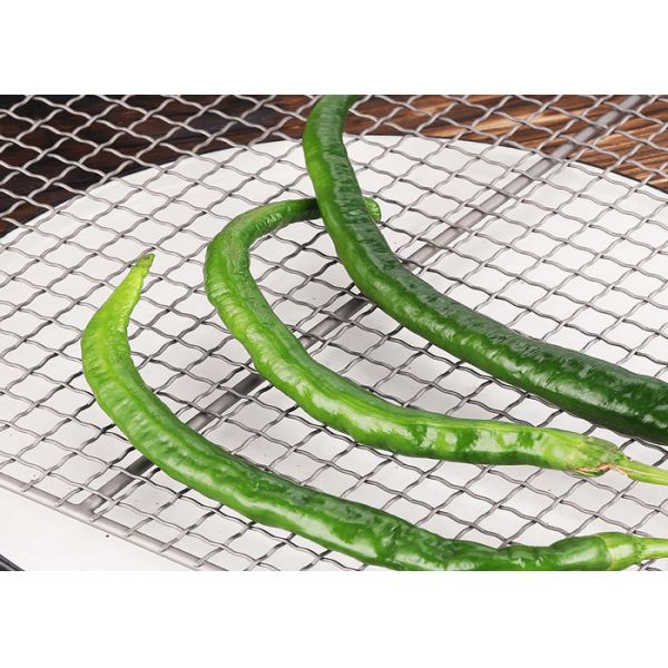 Outdoor 300mm Length 200mm Width Titanium Wire Mesh , BBQ Grill Net