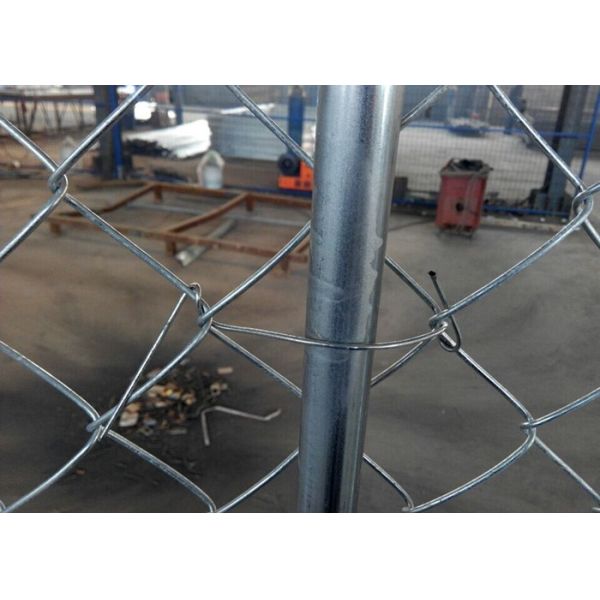 Hot Dipped Galvanized Portable Chain Link Fence Panels 60X50mm Mesh Size