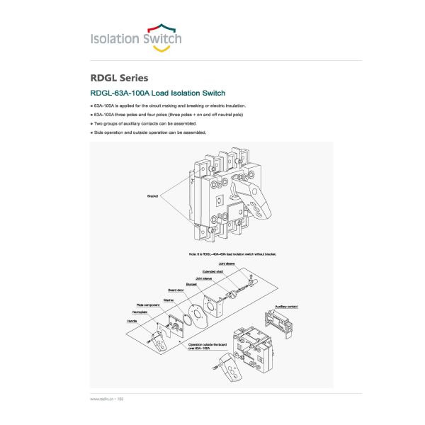 Isolator Load Break Switch Disconnector Single With Throw - In RDGL Series
