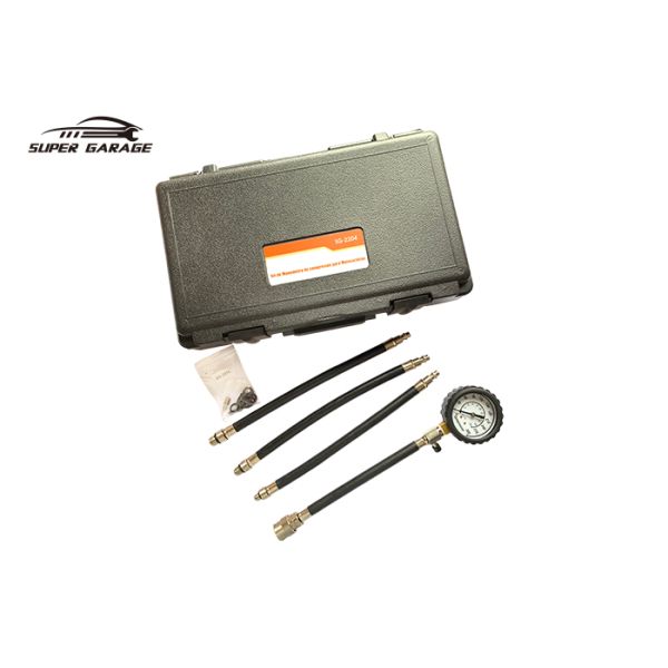 Motorcycle Engine Cylinder Compression Tester Kit Dual Scale Gauge 0-300PSi