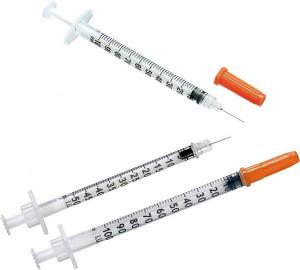 Quality Medical Grade Disposable Plastic Insulin Injection Syringe Needle With PE Poly Bag wholesale