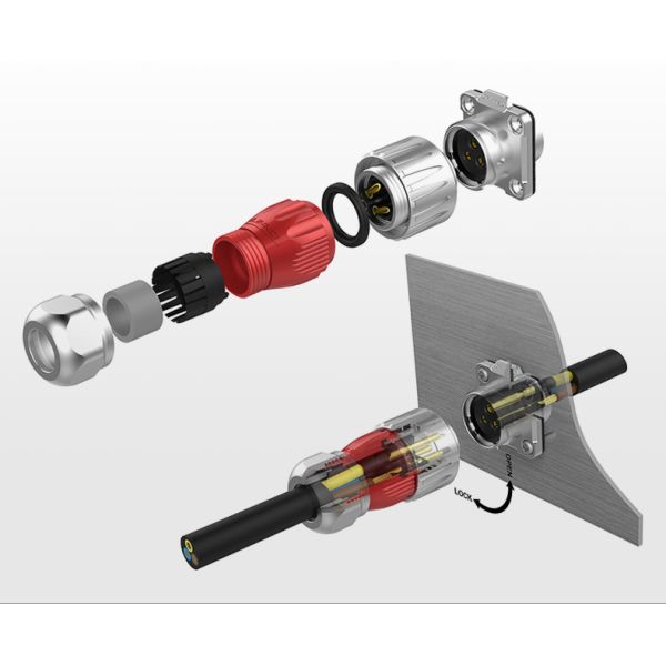Solid Quality 9 pin Circular Connector with TUV/UL/CCC Certification DC Jack Connector Cable for Signal Equipment
