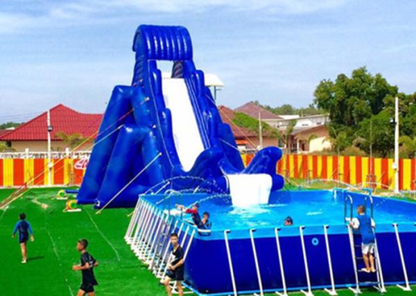 Cheap Double Stitching Custom Inflatable Water Slide For Pool / Backyard Wet And Dry Slide for sale