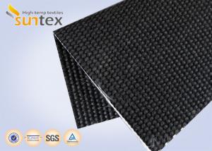 Quality 0.8mm Black Stainless Steel Wire Reinforced Pu Coated Intumescing Fire Barriers Fabric wholesale