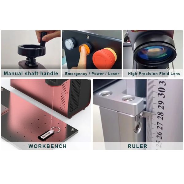 Bench-Top Fiber Laser Marking Machine for Mini Portable Laser Marker Ultraviolet Metal Glass Trophy Engraving and Coding