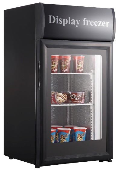 50L hot sale digital control counter top glass door ice cream commercial portable fridge freezer SD50B