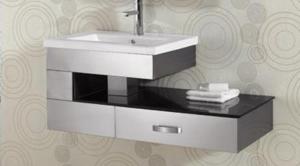 China Luxury Silver Stainless Steel Bathroom Vanity Easy To Clean on sale