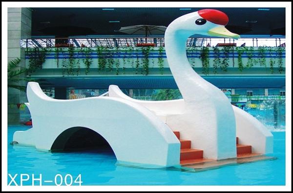 Cheap Water Park Equipment Small Swan Kids Water Slide, Fiberglass Water Pool Slides For Kids for sale