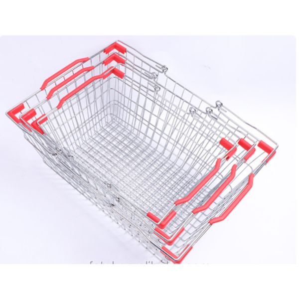 25L Capacity Chrome Shopping Basket , Supermarket Carry Basket ISO Certificates