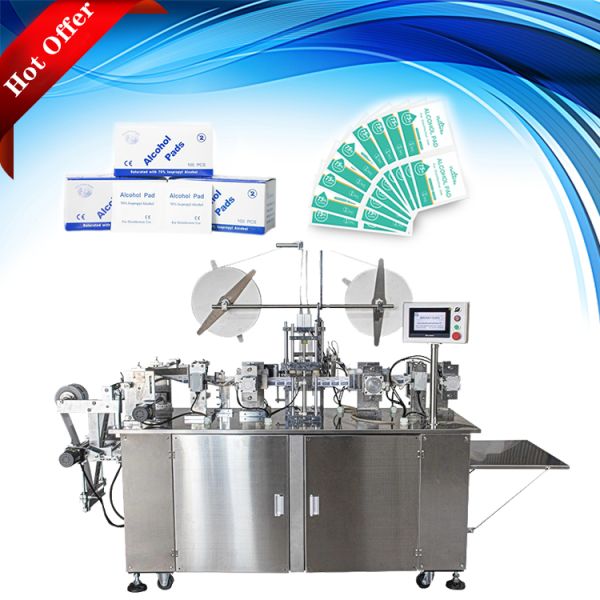 60mm*60mm Cotton Swab Alcohol Pad Making Machine PLC 280pcs/ Min