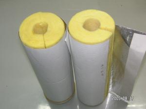China Glass Wool Aluminum Foil Faced Pipe Insulation Thermal Conductivity 80 kg/m3 on sale