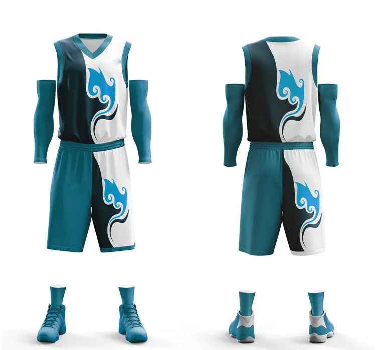 Heat Transfer Printing Whole Body Custom Style Basketball Clothes Set