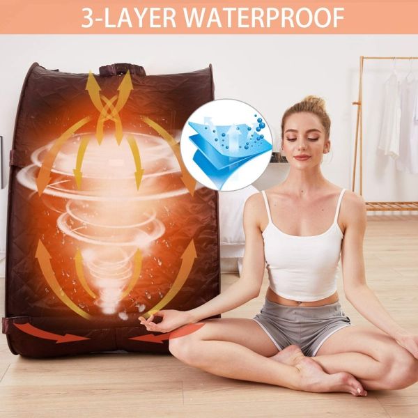 Portable Personal Indoor Spa Sauna Tent Computer Control Panel Computer Control Panel Steam Remote Control One Person Sauna for Home Relaxation