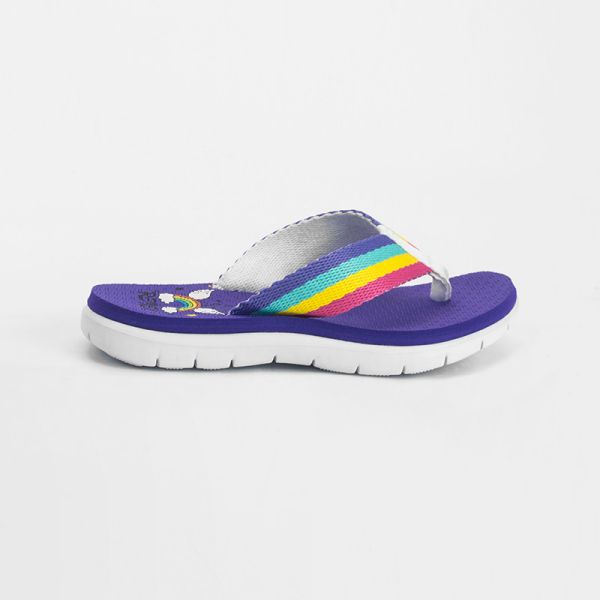 Wear Resistant Rainbow Strap Flip Flops , OEM Slip Proof Flip Flops