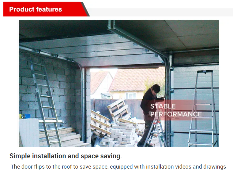 Powder Coated Insulated Sectional Overhead Door With 50-80mm Polyurethane Foam Insulation