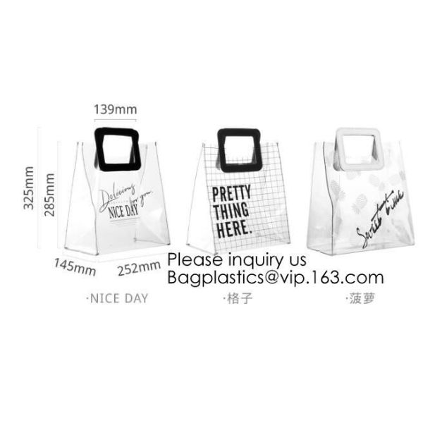 Compact Multi-purpose Handbag-style Transparent Glitter Cosmetic Pouch with Zipper Pocket on the Back, bagease, bagplast