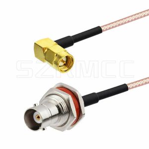 Buy cheap BNC Bulkhead Nut to Elbow SMA RF Coaxial Cable , Pigtail Extension RG316 Coaxial from wholesalers