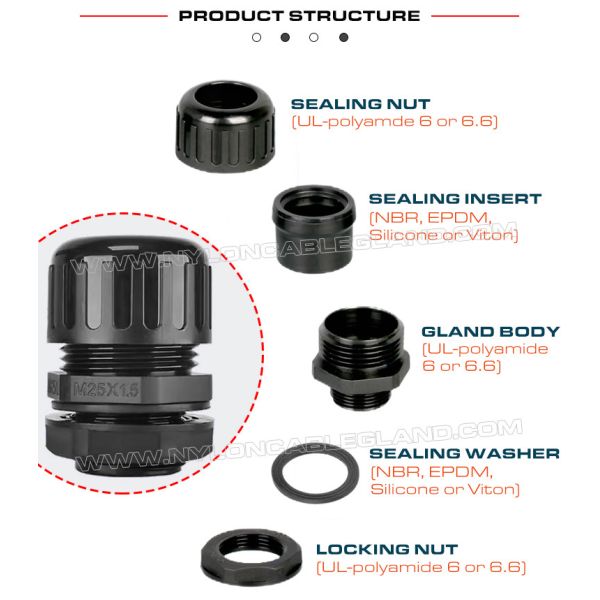 IP68 Waterproof Plastic Corrugated Conduit Glands with PG Thread for AD10-AD54.5 Flexible Tubes