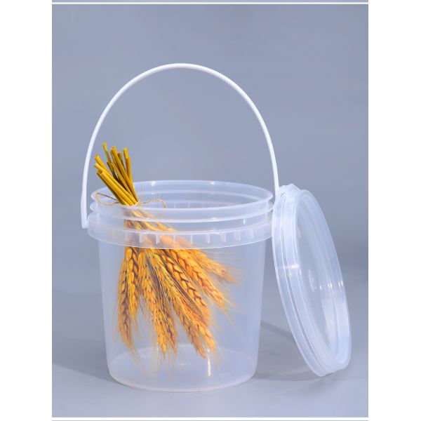 Plastic 1L Buckets Pail for Paint BPA Free and Transparent Ice Cream Packaging