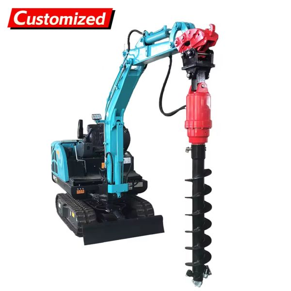 Customized Auger Boring Machine Mini Earth Auger Drive Excavator Auger Drilling Machine Auger Screw Pile Driver Ground Screw Drilling For Utility Pole