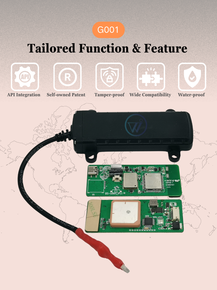 BS-G001 Screw-Mount 9 To 120V 4G GPS Tracking Device For Enterprise Business Automotive Tracking Fleet Management Anti-theft Waterproof