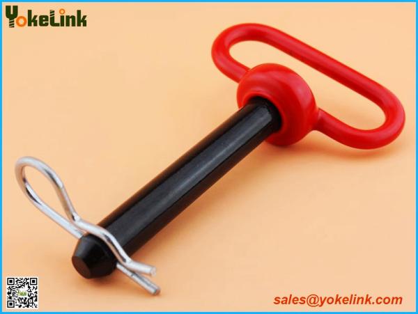 Cheap Red Handle Head Hitch pin with R Clip for farm Tractors and Trailers for sale